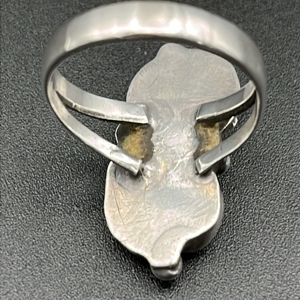 Native American Sterling Silver Turquoise split shank ring, size 9.5 vintage - Picture 5 of 10